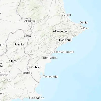 Map showing location of San Vicent del Raspeig (38.396400, -0.525500)