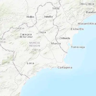 Map showing location of Sangonera la Verde (37.928620, -1.207940)