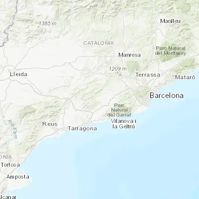Map showing location of Sant Martí Sarroca (41.385760, 1.611210)