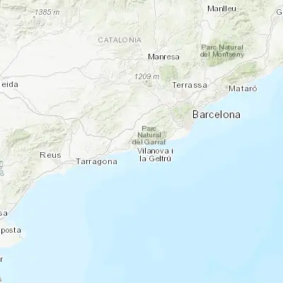 Map showing location of Sant Pere de Ribes (41.260450, 1.773910)