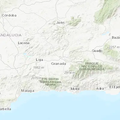 Map showing location of Santafé (37.188560, -3.718870)