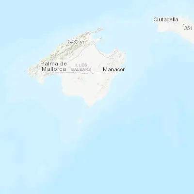 Map showing location of Santanyí (39.354610, 3.129070)