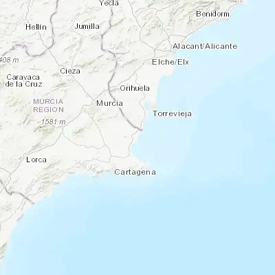 Map showing location of Santiago de la Ribera (37.796810, -0.805440)
