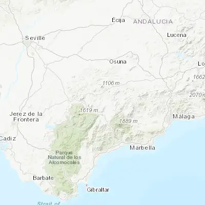 Map showing location of Setenil de las Bodegas (36.863970, -5.181770)