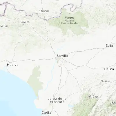 Map showing location of Sevilla (37.382830, -5.973170)