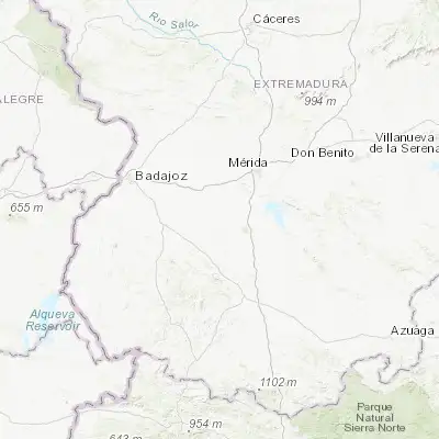 Map showing location of Solana de los Barros (38.725270, -6.538990)