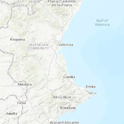 Map showing location of Sueca (39.202600, -0.311140)