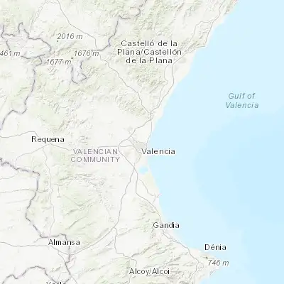 Map showing location of Tavernes Blanques (39.500000, -0.366670)