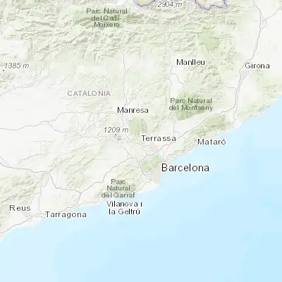 Map showing location of Terrassa (41.566670, 2.016670)