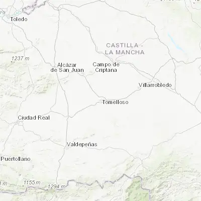 Map showing location of Tomelloso (39.157590, -3.021560)