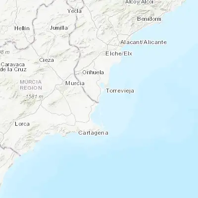 Map showing location of Torre de la Horadada (37.869700, -0.758400)