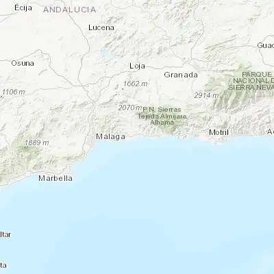 Map showing location of Torre del Mar (36.742000, -4.092910)