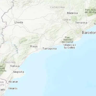 Map showing location of Torredembarra (41.145050, 1.398610)