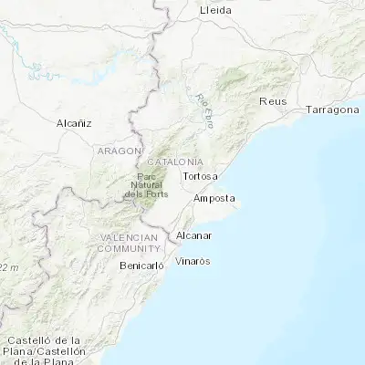 Map showing location of Tortosa (40.812490, 0.521600)