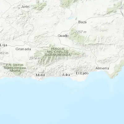 Map showing location of Ugíjar (36.960870, -3.055230)
