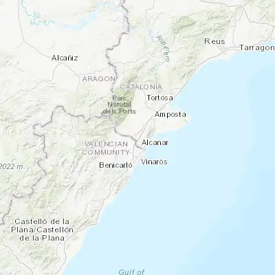 Map showing location of Ulldecona (40.597340, 0.447180)