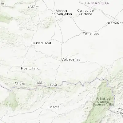 Map showing location of Valdepeñas (38.762110, -3.384830)