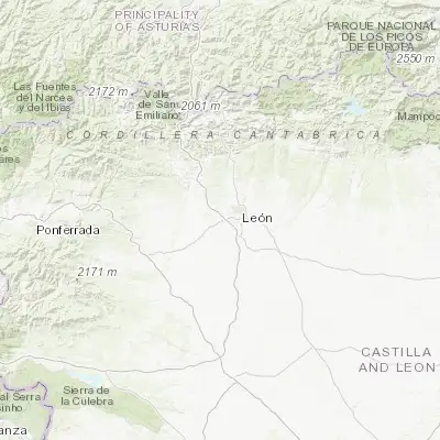 Map showing location of Valverde de la Virgen (42.568230, -5.684610)