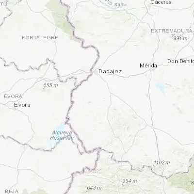 Map showing location of Valverde de Leganés (38.670590, -6.980360)