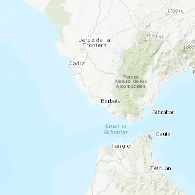 Map showing location of Vejer de la Frontera (36.252130, -5.967170)