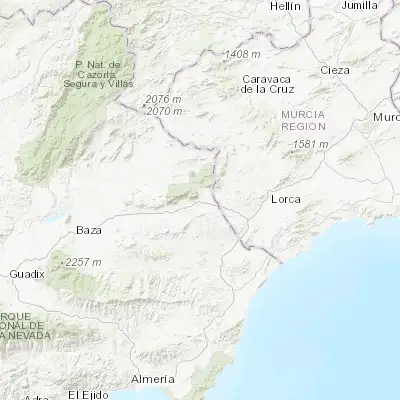 Map showing location of Velez Rubio (37.648440, -2.076860)