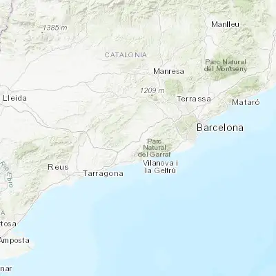 Map showing location of Vilafranca del Penedès (41.346180, 1.697130)