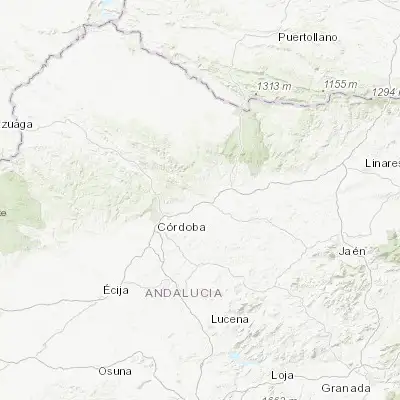 Map showing location of Villafranca de Córdoba (37.962570, -4.545470)