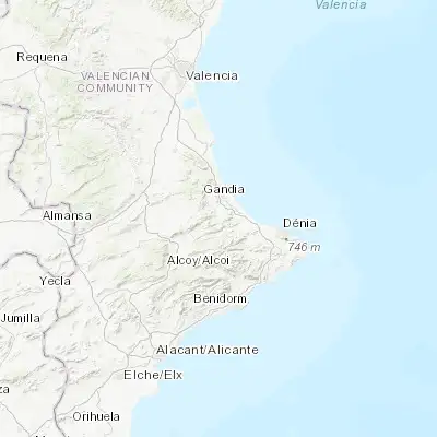 Map showing location of Villalonga (38.885660, -0.207950)