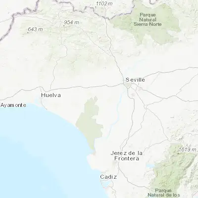 Map showing location of Villamanrique de la Condesa (37.244810, -6.306650)
