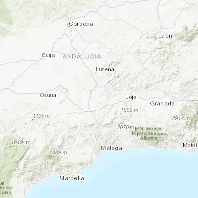 Map showing location of Villanueva de Algaidas (37.183500, -4.450320)
