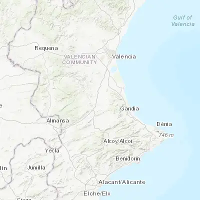 Map showing location of Villanueva de Castellón (39.077410, -0.511670)
