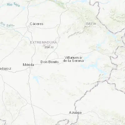 Map showing location of Villanueva de la Serena (38.976550, -5.797400)