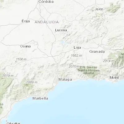 Map showing location of Villanueva del Rosario (36.996790, -4.365350)