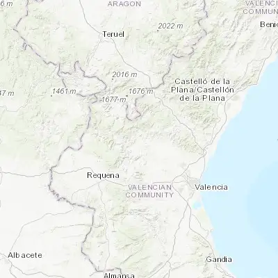 Map showing location of Villar del Arzobispo (39.733330, -0.816670)
