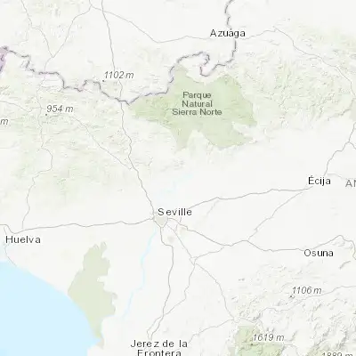 Map showing location of Villaverde del Río (37.589190, -5.874430)