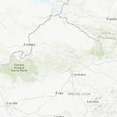Map showing location of Villaviciosa de Córdoba (38.083330, -5.016670)