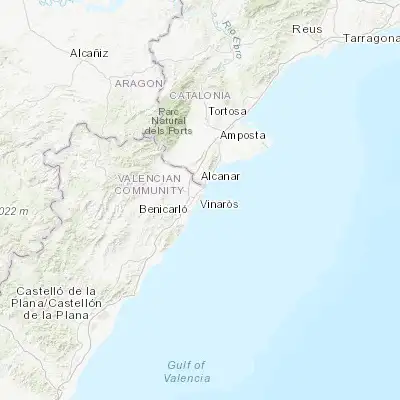 Map showing location of Vinaròs (40.470330, 0.475590)