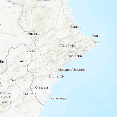 Map showing location of Xixona (38.540860, -0.502630)