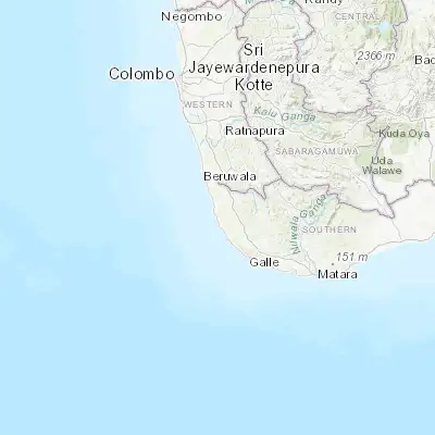 Map showing location of Ambalangoda (6.235500, 80.053800)