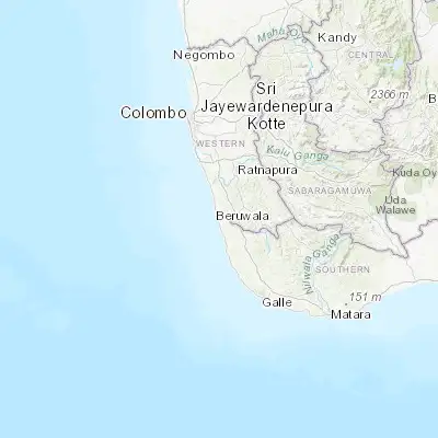 Map showing location of Bentota (6.425980, 79.995750)