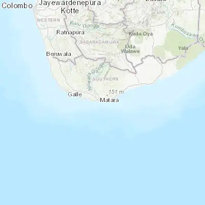 Map showing location of Devinuwara (5.928250, 80.588800)