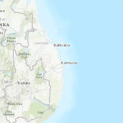 Map showing location of Kalmunai (7.409020, 81.834720)