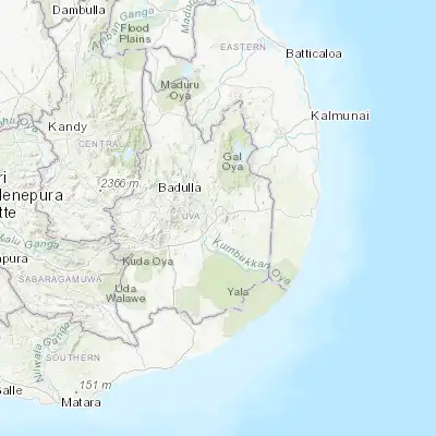 Map showing location of Monaragala (6.871400, 81.348700)