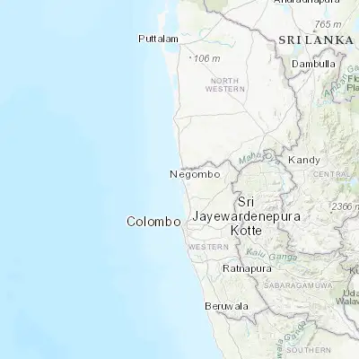 Map showing location of Negombo (7.208300, 79.835800)