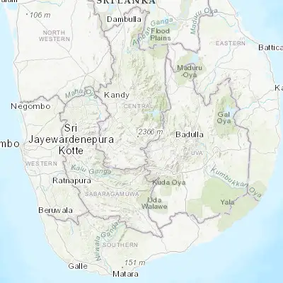 Map showing location of Nuwara Eliya (6.970780, 80.782860)