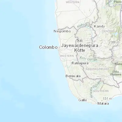 Map showing location of Panadura (6.713200, 79.902600)