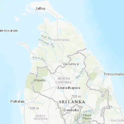 Map showing location of Vavuniya (8.751400, 80.497100)
