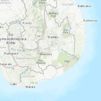 Map showing location of Wellawaya (6.736940, 81.102790)