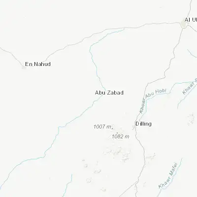Map showing location of Abū Zabad (12.350000, 29.250000)