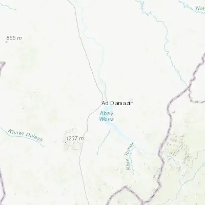 Map showing location of Ad-Damazin (11.789100, 34.359200)
